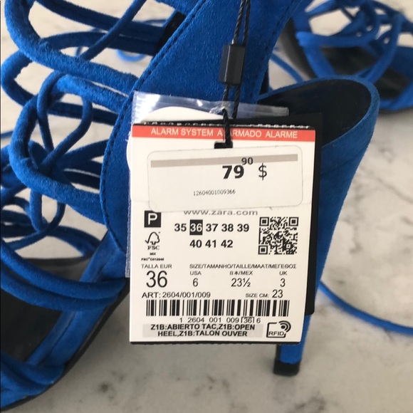 Zara royal blue laced high heels - Picture 7 of 10